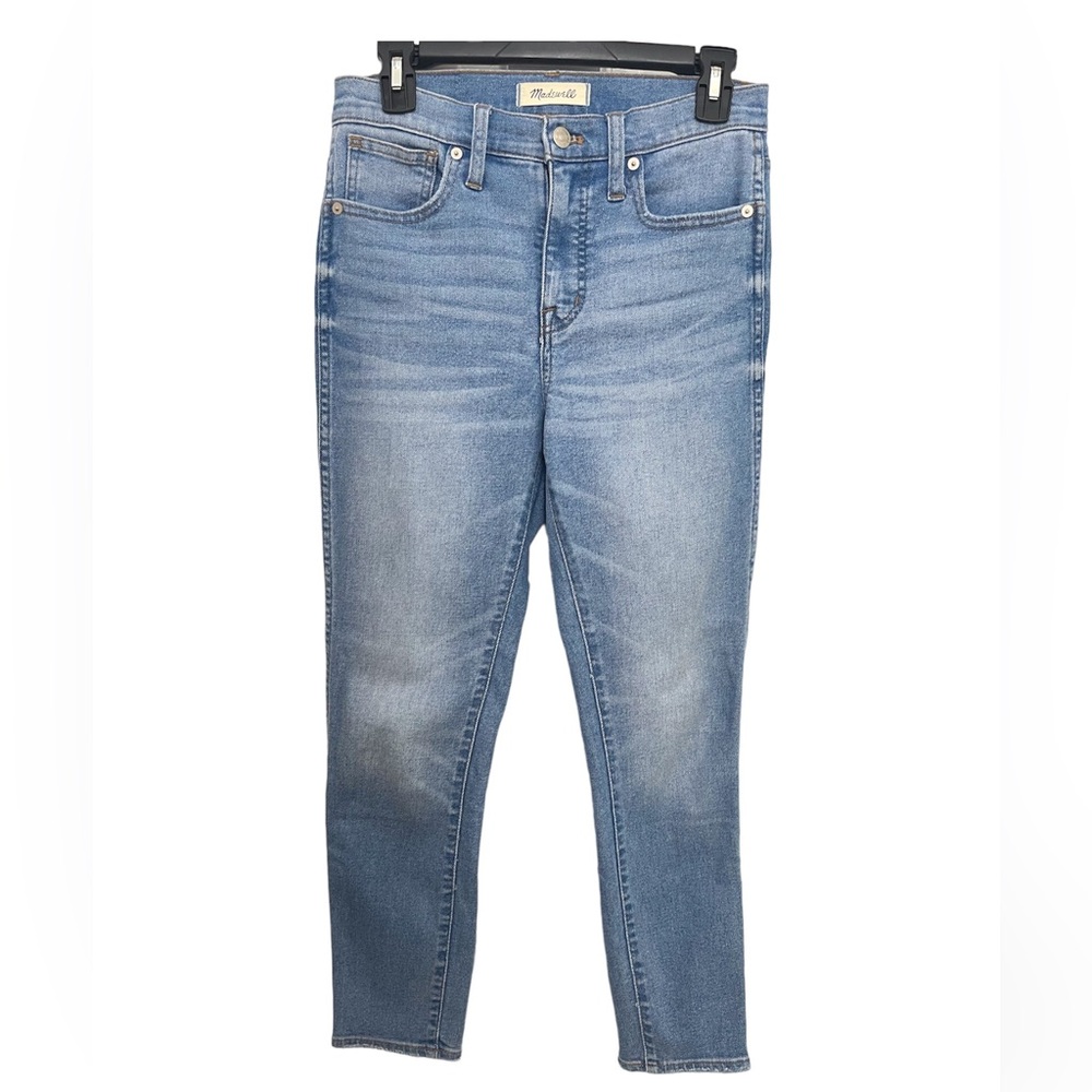 Madewell Hi Rise Skinny Crop Blue Jeans Distressed Size 26